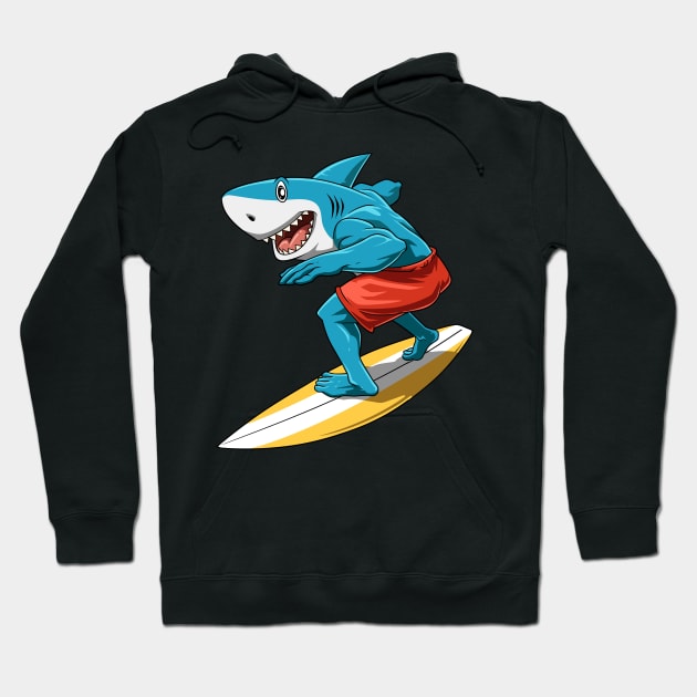 Funny Shark Enjoi Surfing Summer Surfer Surfboard Hoodie by melostore